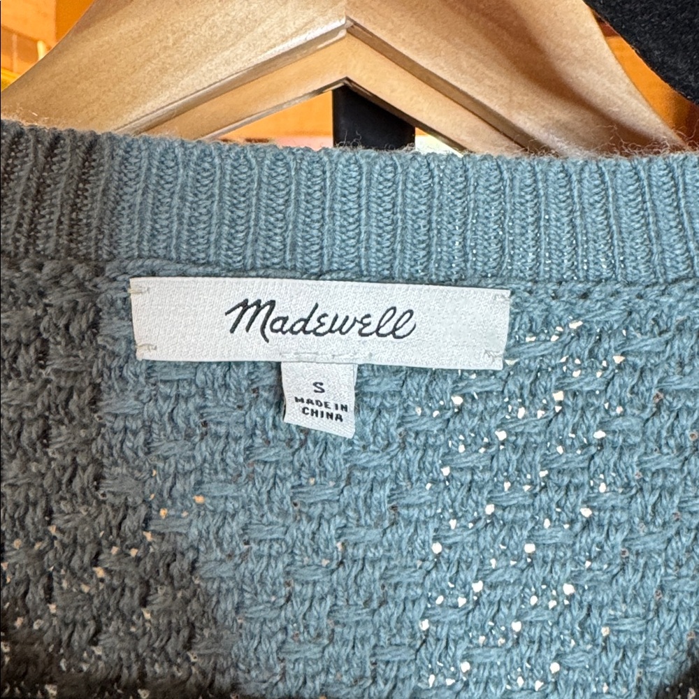 Madewell Landmark Textured Sweater with Side Zippers Moss Green Size Small - Picture 9 of 10